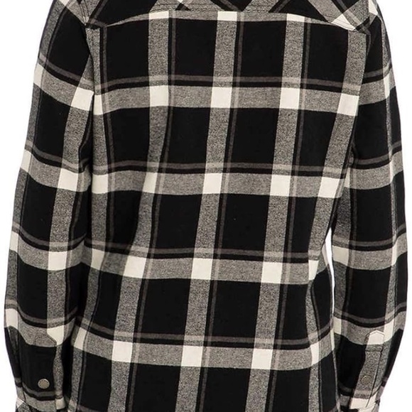 Orvis Black Plaid Shacket with Fleece Lining - Picture 3 of 9